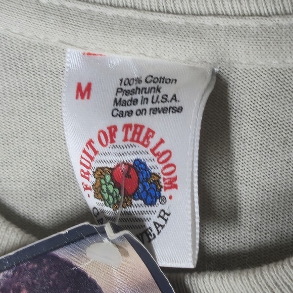 NWT VTG Fruit of the Loom Blank Beige T Shirt Size M Essential Single Stitch 90s - Picture 3 of 5